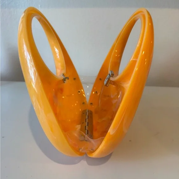 Orange Acrylic top handle bag - Picture 7 of 7